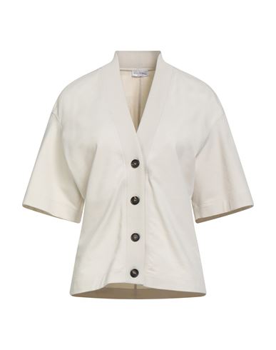 Brunello Cucinelli Woman Sweatshirt Off White Size Xl Cotton, Elastane, Brass In Neutral