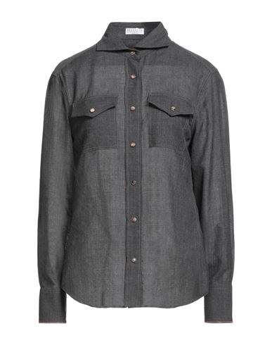 Brunello Cucinelli Woman Shirt Charcoal Size L Virgin Wool In Gray