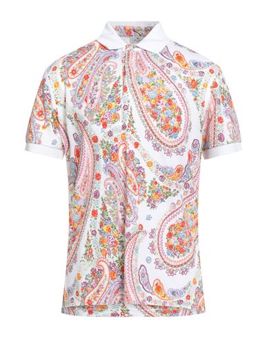 Etro Man Polo Shirt White Size L Cotton In White