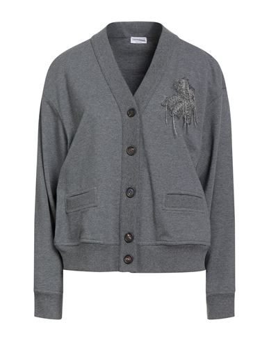 Brunello Cucinelli Woman Sweatshirt Grey Size M Cotton, Elastane, Mohair Wool, Polyamide, Wool In Gray