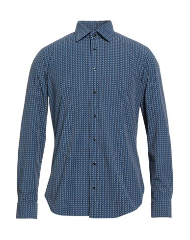 Michael Kors Mens Man Shirt Slate Blue Size 15 ½ Nylon, Elastane In Blue