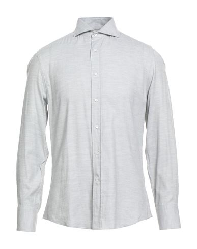 Brunello Cucinelli Man Shirt Light Grey Size Xl Cotton, Lyocell In Gray