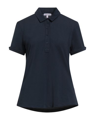 Orlebar Brown Woman Polo Shirt Midnight Blue Size 12 Polyester, Cotton, Elastane In Black