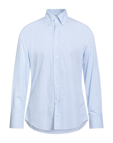 Brunello Cucinelli Man Shirt Sky Blue Size Xxl Cotton In Blue