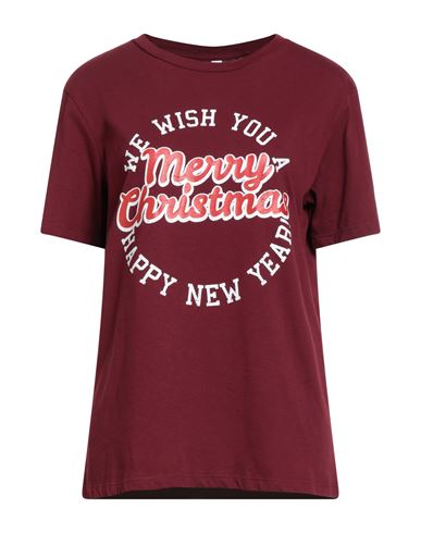 Tensione In Woman T-shirt Burgundy Size Onesize Cotton In Red