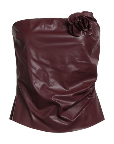 Tensione In Woman Top Burgundy Size M Polyester, Polyurethane In Red