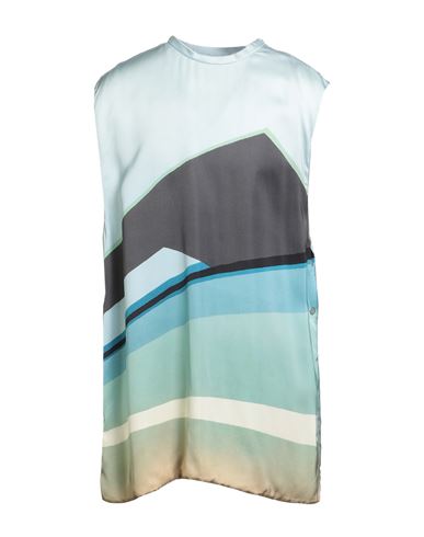 Jil Sander Man T-shirt Sky Blue Size 40 Viscose In Blue