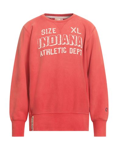 Champion Index + Archives Man Sweatshirt Tomato Red Size L Cotton, Polyester In Red