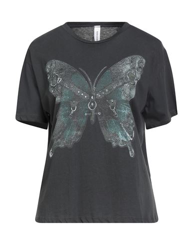 Tensione In Woman T-shirt Charcoal Size Onesize Cotton In Gray