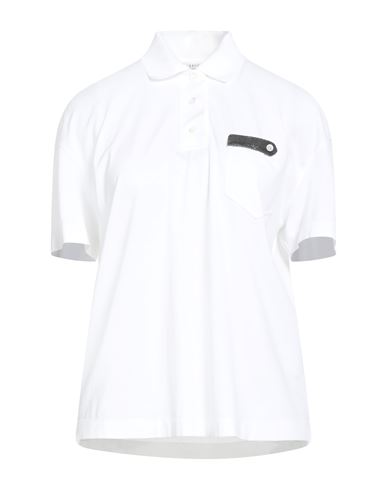 Brunello Cucinelli Woman Polo Shirt White Size Xl Cotton, Acetate, Silk, Ecobrass In White