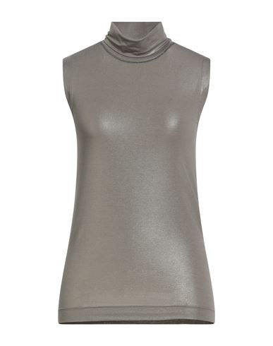 Brunello Cucinelli Woman Top Khaki Size Xl Cotton, Viscose, Elastane, Brass In Brown