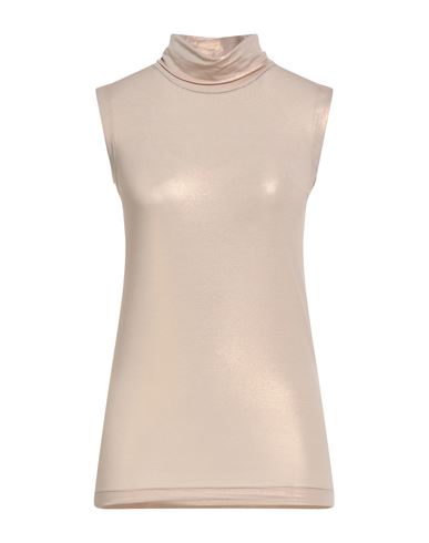Brunello Cucinelli Woman Top Sand Size M Cotton, Viscose, Elastane, Brass In Neutral