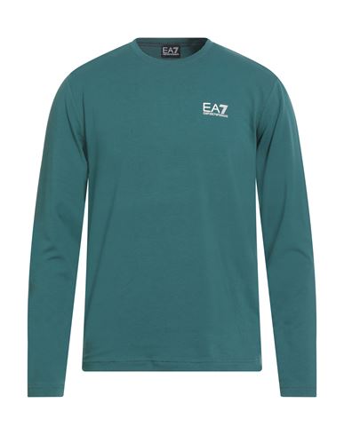 Ea7 Man T-shirt Emerald Green Size 3xl Cotton, Elastane In Green