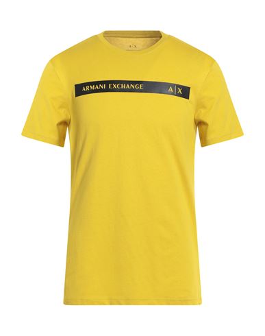 Armani Exchange Man T-shirt Mustard Size L Cotton In Yellow