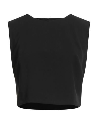 Tensione In Woman Top Black Size L Polyester, Viscose, Elastane In Black