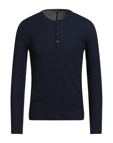 John Varvatos Man T-shirt Navy Size M Lyocell, Wool In Blue