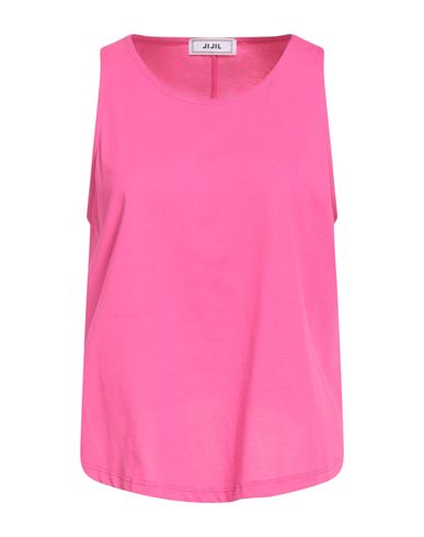 Jijil Woman Tank Top Fuchsia Size 8 Cotton In Pink