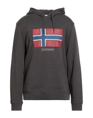 Napapijri Man Sweatshirt Dark Brown Size Xxl Cotton, Elastane In Multi