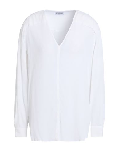 Dondup Woman Top White Size 8 Acetate, Silk In White