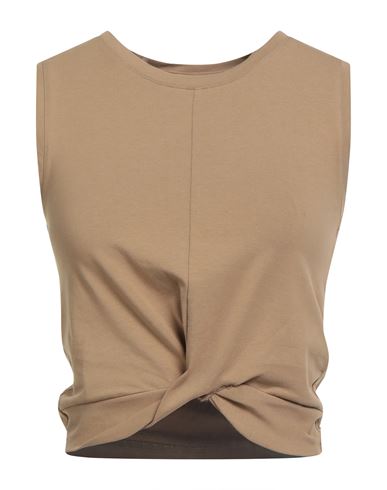Fila Woman T-shirt Khaki Size S Cotton, Elastane In Brown