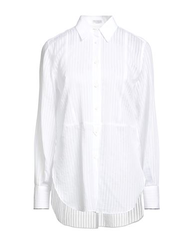 Brunello Cucinelli Woman Shirt White Size L Cotton, Silk
