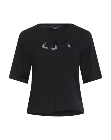 Liu •jo Better Woman T-shirt Black Size Xs Cotton, Elastane In Black