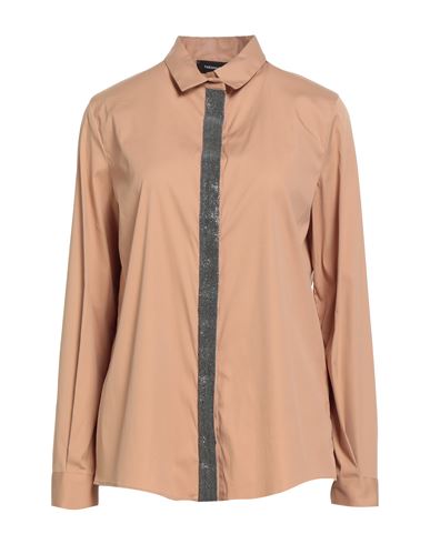 Fabiana Filippi Woman Shirt Camel Size 4 Cotton, Polyamide, Elastane, Ecobrass In Neutral