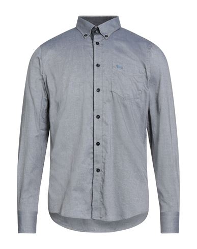 Harmont & Blaine Man Shirt Grey Size S Cotton In Blue