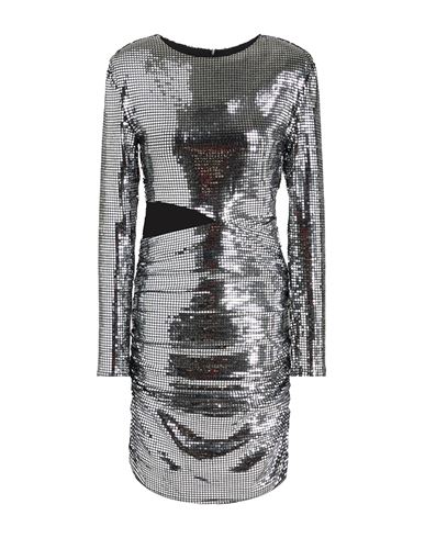 Ice Play Woman Midi Dress Silver Size 8 Polyester, Elastane