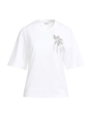 Brunello Cucinelli Woman T-shirt Off White Size 3xl Cotton, Mohair Wool, Wool, Polyamide, Brass In White