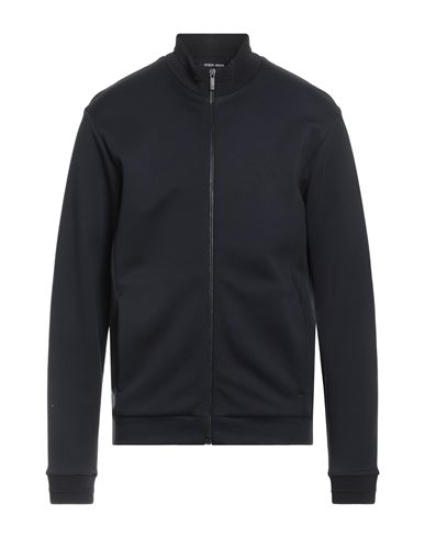 Giorgio Armani Man Sweatshirt Midnight Blue Size 46 Polyamide, Modal, Viscose, Polyester, Elastane In Blue