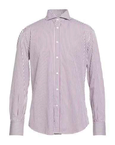Brunello Cucinelli Man Shirt Burgundy Size M Cotton In Pink