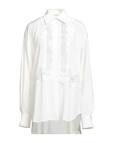 Ermanno Scervino Woman Shirt White Size 4 Silk, Polyester, Viscose, Polyamide In White