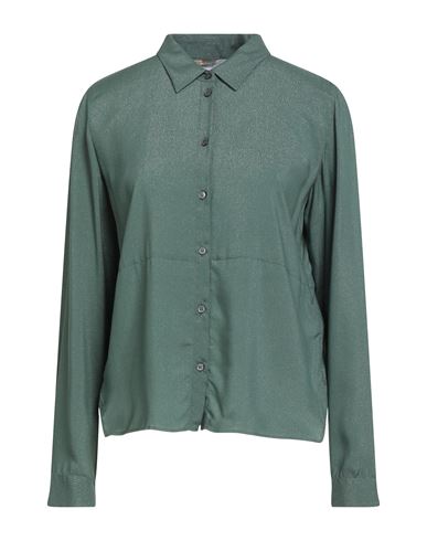 Robert Friedman Woman Shirt Sage Green Size M Viscose, Polyamide In Green
