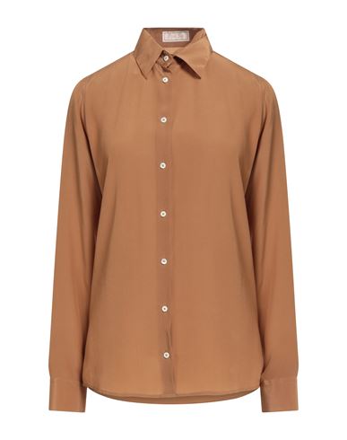 Alexingh Woman Shirt Camel Size 2 Silk In Sand