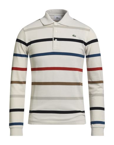Lacoste Man Polo Shirt Off White Size 3 Cotton In White
