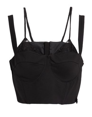 Gaelle Paris Gaëlle Paris Woman Top Black Size 10 Viscose, Polyamide, Elastane, Polyester In Multi