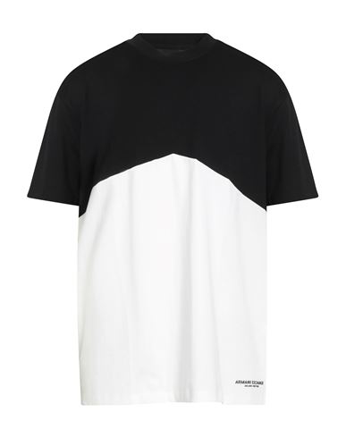 Armani Exchange Man T-shirt Black Size L Cotton In White