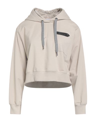 Brunello Cucinelli Woman Sweatshirt Beige Size Xl Cotton, Elastane In Neutral