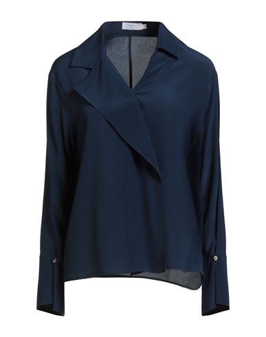 Barba Napoli Woman Top Navy Size 6 Silk In Blue