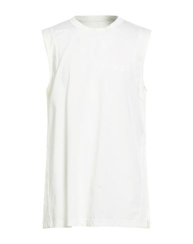 Y-3 Man Tank Top Off White Size M Cotton, Recycled Polyester In White