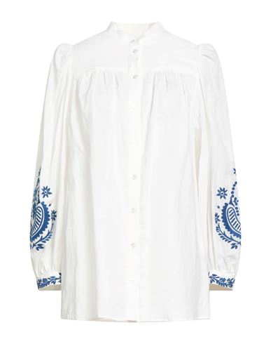 Weekend Max Mara Woman Shirt White Size 12 Linen, Viscose In White