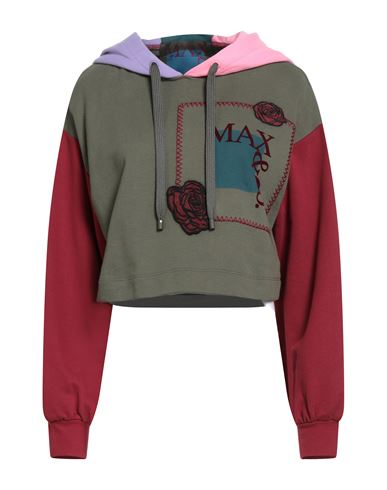 Max & Co . Woman Sweatshirt Military Green Size L Cotton In Multi