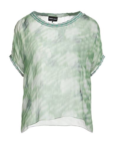 Giorgio Armani Woman Top Light Green Size 10 Silk In Green