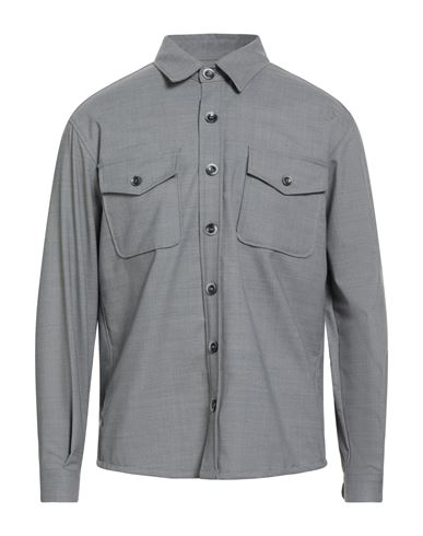 Cruna Man Shirt Grey Size 44 Wool, Polyester, Elastane In Burgundy