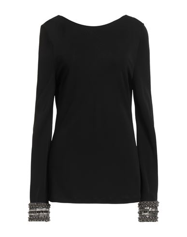 Alberta Ferretti Woman Top Black Size 8 Viscose, Silk, Acetate, Glass, Brass In Black