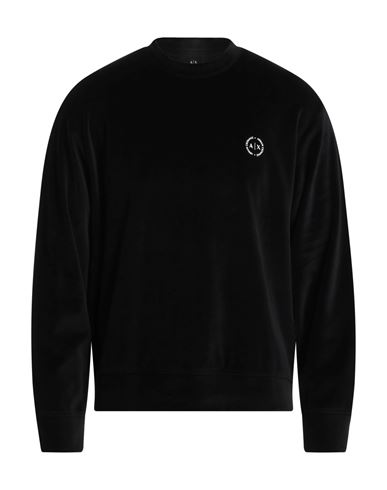 Armani Exchange Man Sweatshirt Black Size L Cotton, Polyester In Black