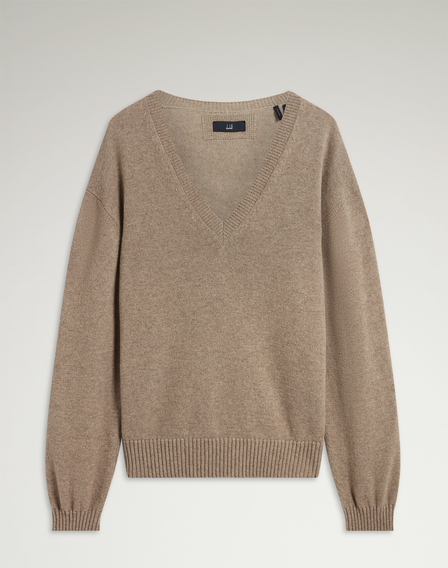 Dunhill Cashmere V Neck Jumper In Brown