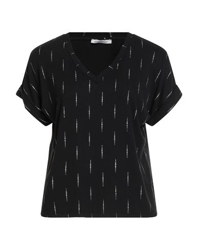 Le Streghe Woman T-shirt Black Size M Viscose, Elastane In Black