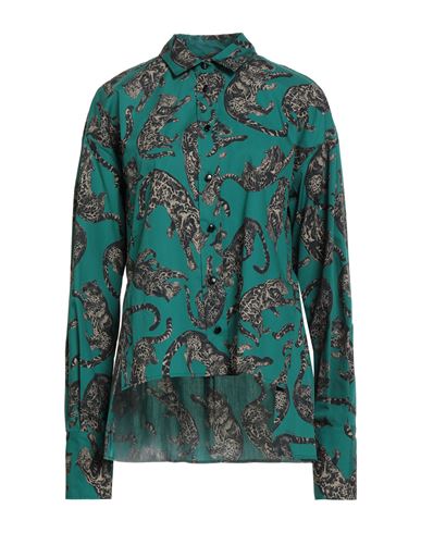 Just Cavalli Woman Shirt Emerald Green Size 6 Cotton In Green